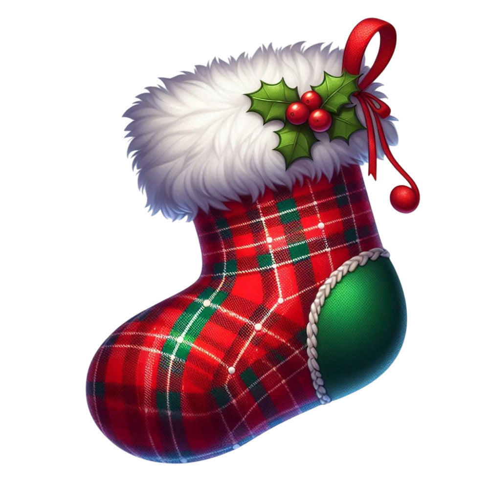 Cartoon Christmas Stockings Fabric Panel 12