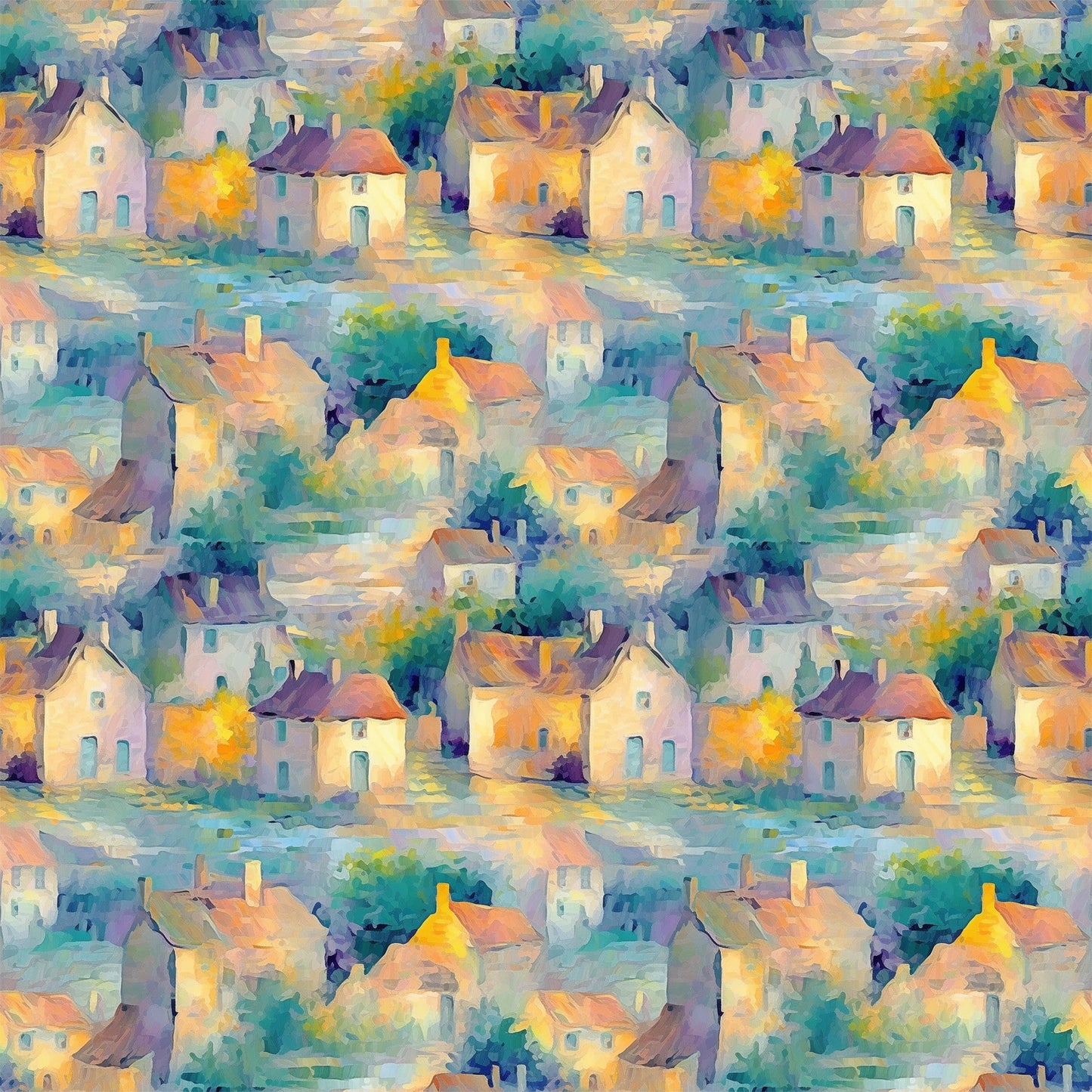 Monet Inspired Art Pattern 4 Quilting Cotton Fabric