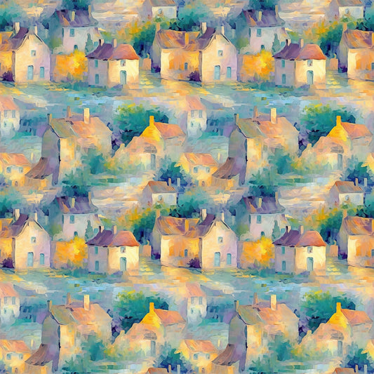 Monet Inspired Art Pattern 4 Quilting Cotton Fabric