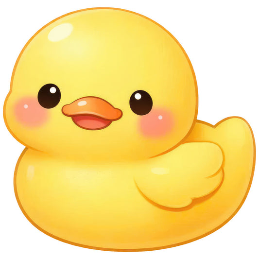 sunny yellow, bright yellow, golden yellow, butter yellow, orange, coral pink, blush pink, cute duck, duckling, baby duck, waterfowl, animal, birds, whimsical, playful, cheerful, sweet, adorable, children, kids, baby, nursery, spring, summer, happy face, smiling, kawaii, cartoon style, innocent, gentle