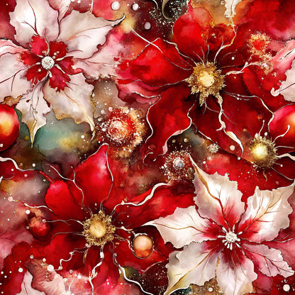 Gilded Poinsettia Reverie Pattern 4 Minky Fabric