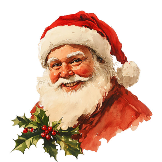 Watercolor Santa Claus Fabric Panel 2