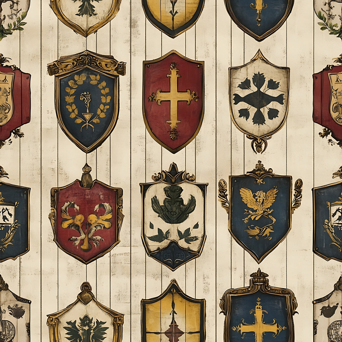 Medieval Heraldry Pattern 12 Minky Fabric
