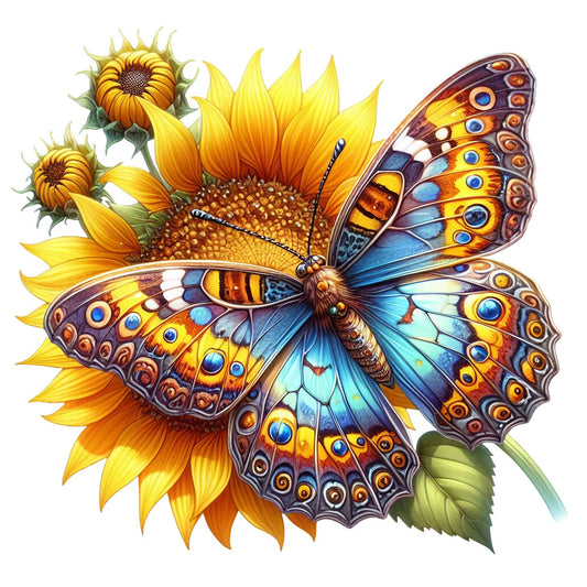 Spring Flowers and Butterflies Fabric Panel 3