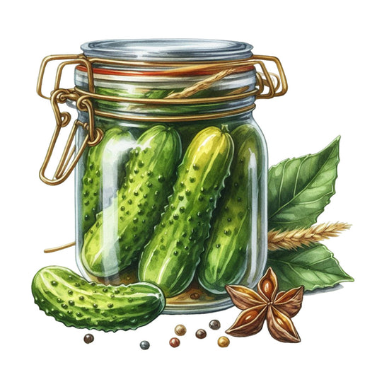 Pickle in a Glass Jar Fabric Panel 2