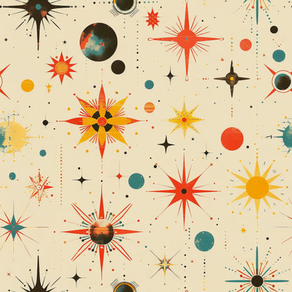 Midcentury Cosmos Pattern 23 Minky Fabric