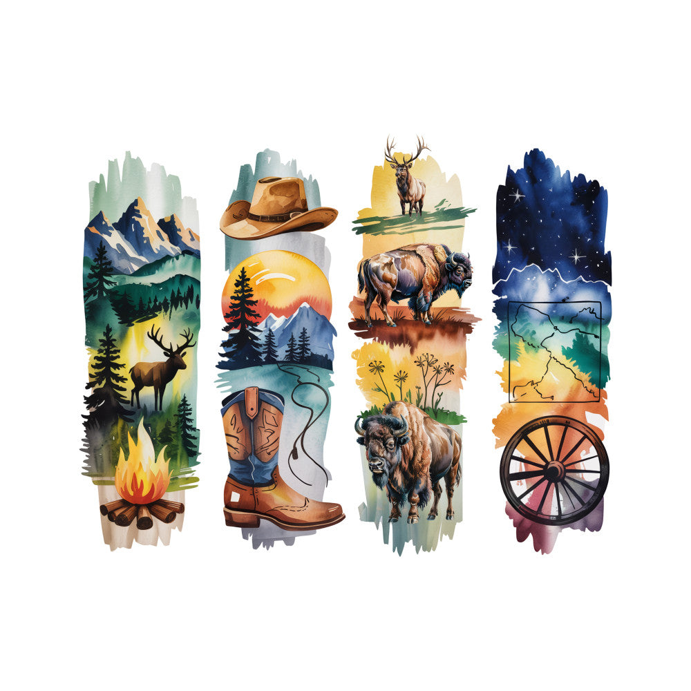 Brushstroke State Fabric Panel 43