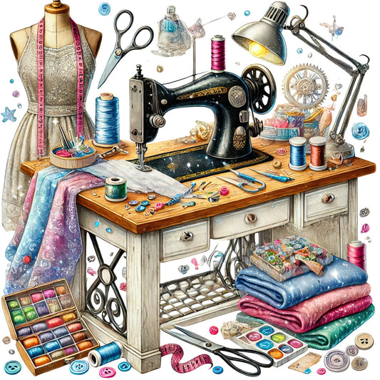 Sewing Scenes Fabric Panel 24