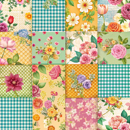 Spring Patchwork Pattern 9 Quilting Cotton Fabric