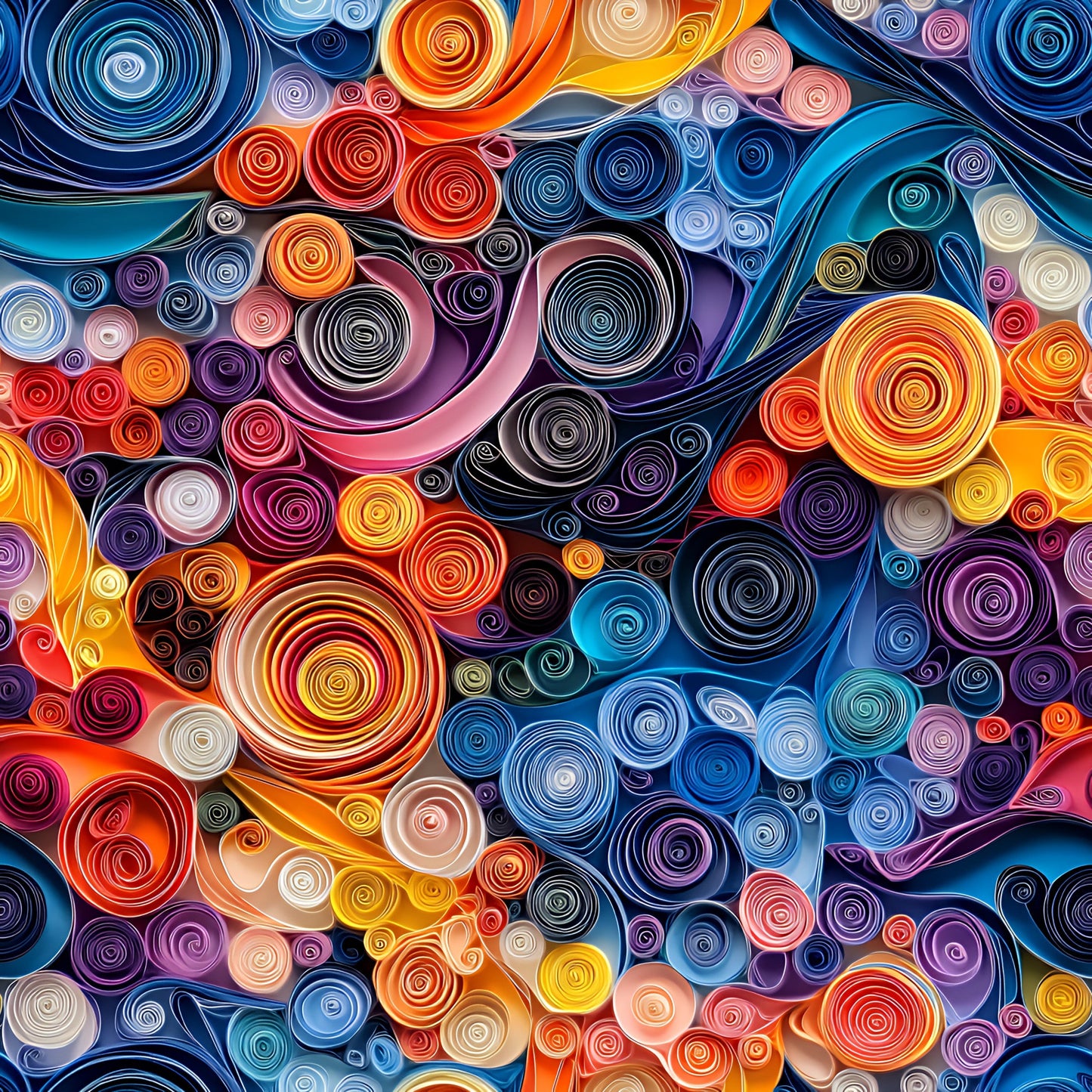 Abstract Paper Quilling Pattern 10 Quilting Cotton Fabric