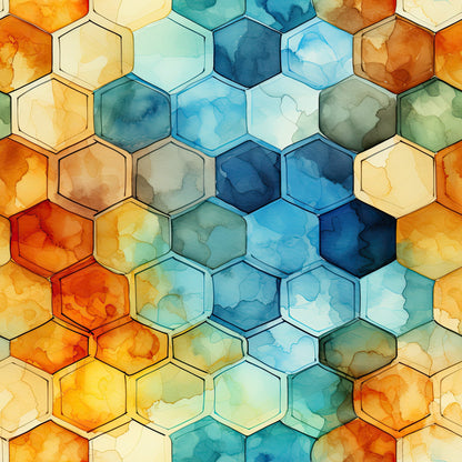 Painted Hexies Pattern 10 Minky Fabric