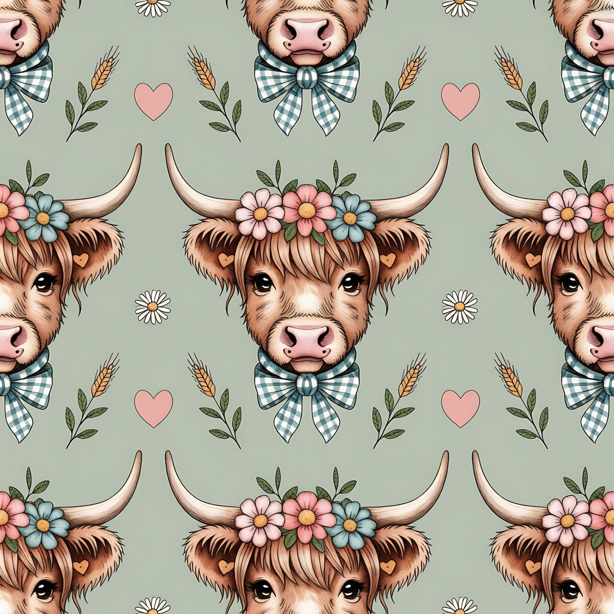 Gingham Grazers Pattern 12 Minky Fabric