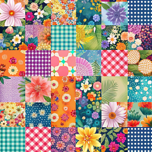 Spring Patchwork Pattern 15 Quilting Cotton Fabric