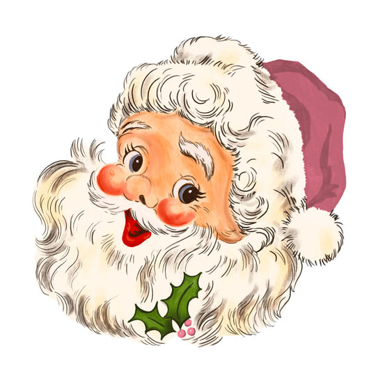 Pink Hat Santas Fabric Panel 4
