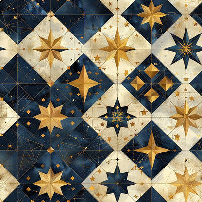 Baroque Celestial Pattern 3 Quilting Cotton Fabric
