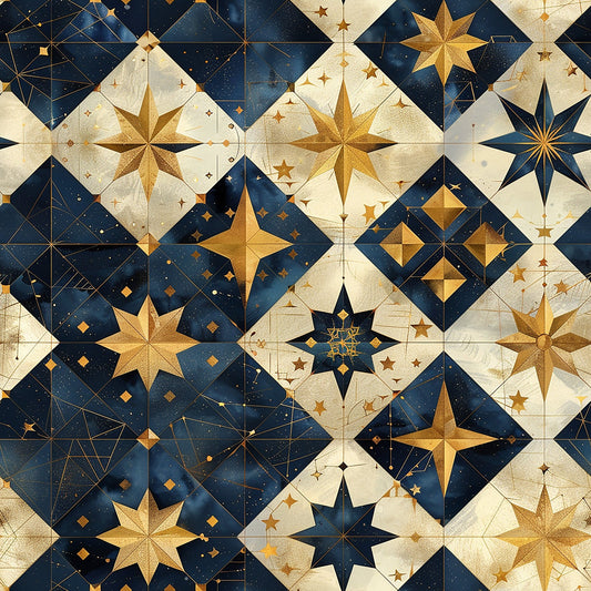 Baroque Celestial Pattern 3 Quilting Cotton Fabric