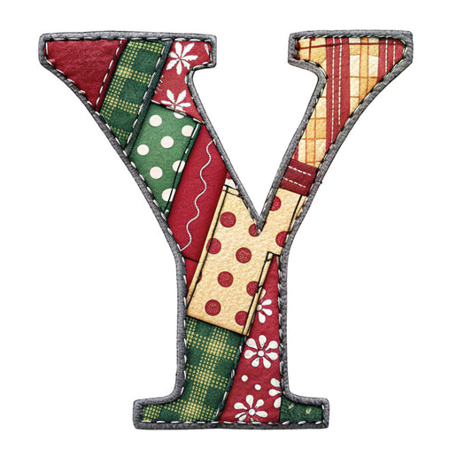 Christmas Patchwork Alphabet Fabric Panel 28