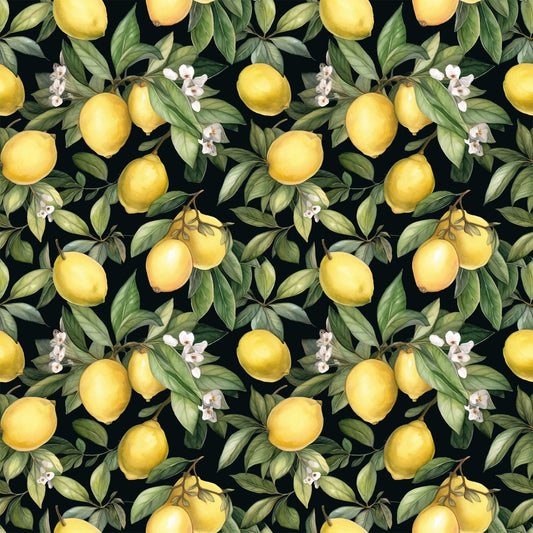 Lemons and Citrus Sour Splash Pattern 6 Quilting Cotton Fabric