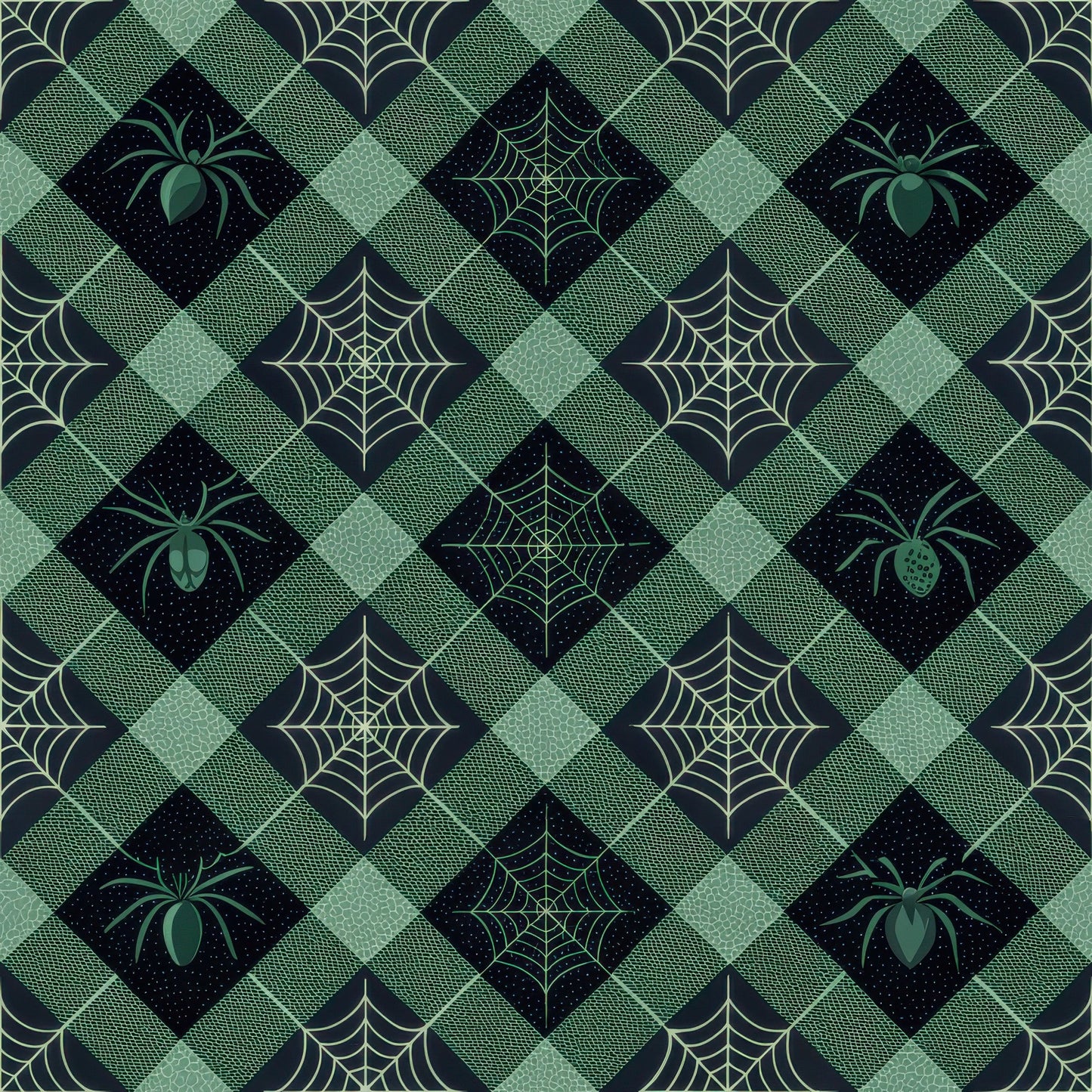 Halloween Gingham and Stripes Pattern 1 Quilting Cotton Fabric