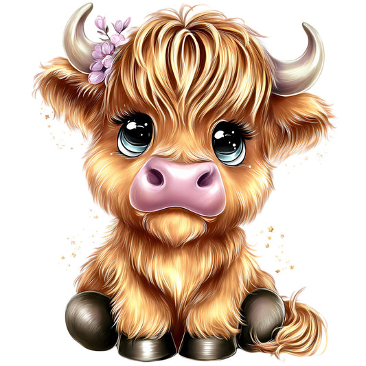 Adorable Highland Cows Fabric Panel 51