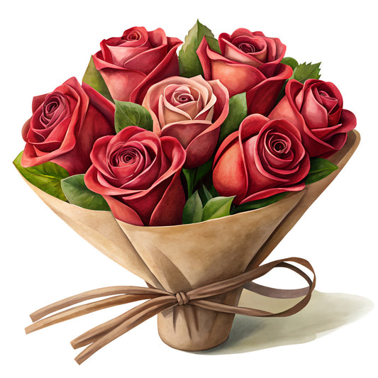 Watercolor Flower Bouquets Fabric Panel 13