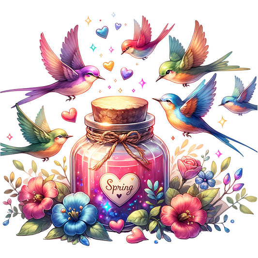 Magical Spring Jar Fabric Panel 4