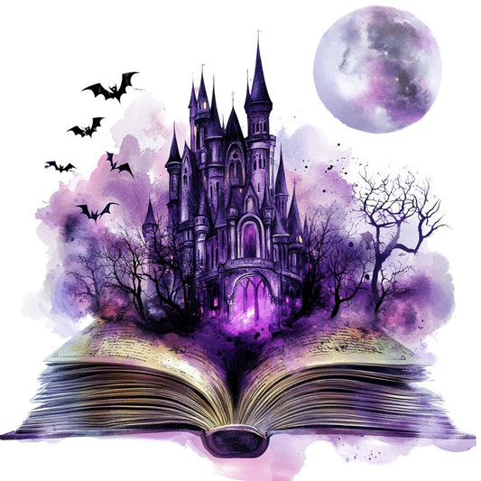 Halloween Books Fabric Panel 20