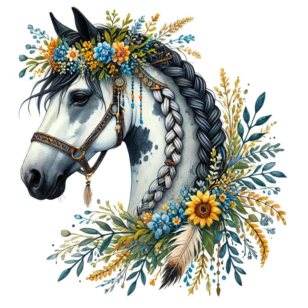 Boho Horses Fabric Panel 2