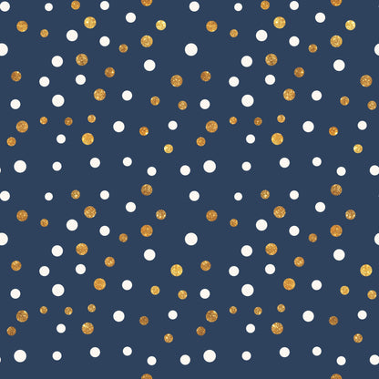 Navy and Gold Celebration Pattern 1 Quilting Cotton Fabric