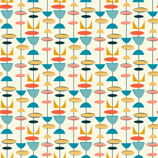 1950s Atomic Age Pattern 8 Quilting Cotton Fabric