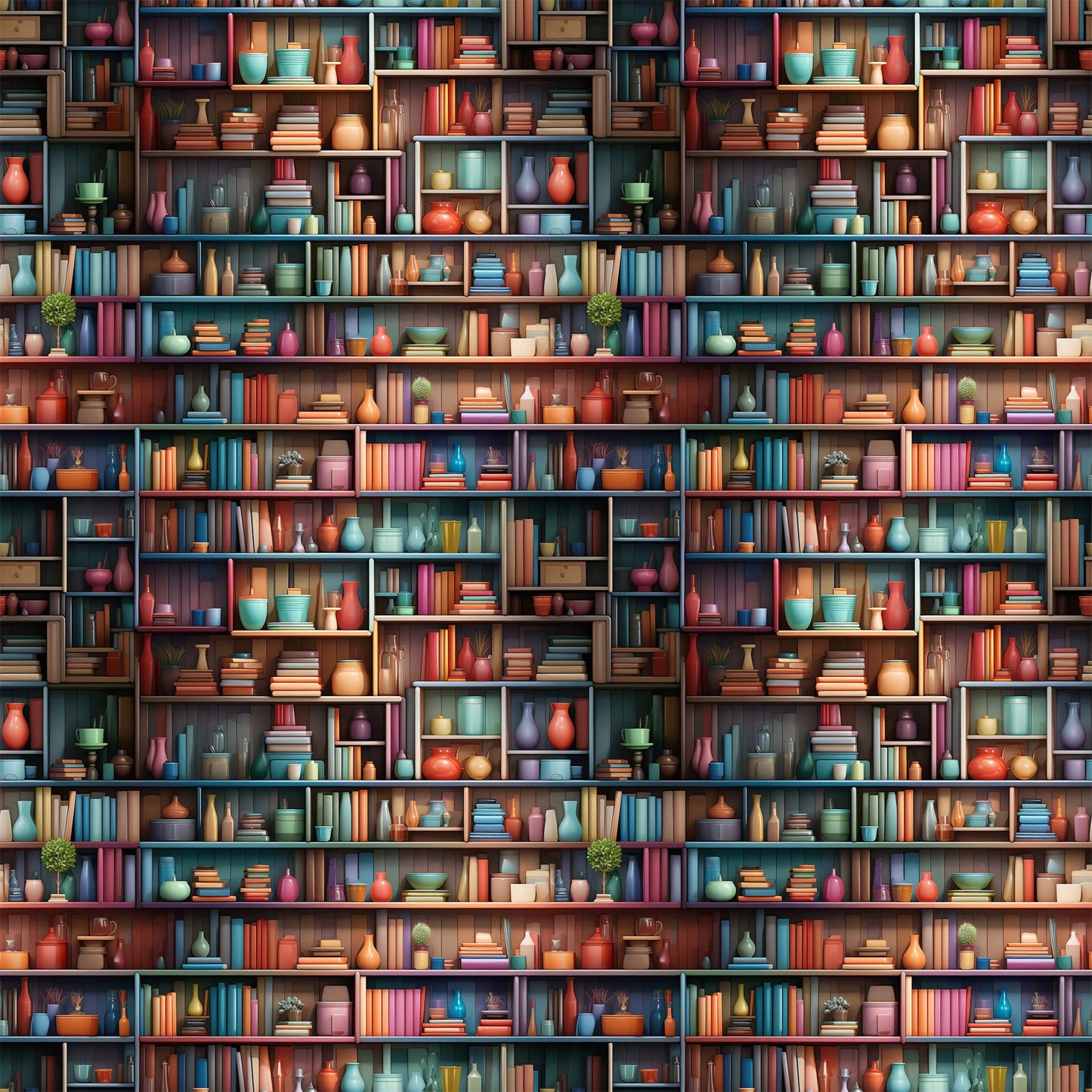Bookshelf Pattern 3 Quilting Cotton Fabric
