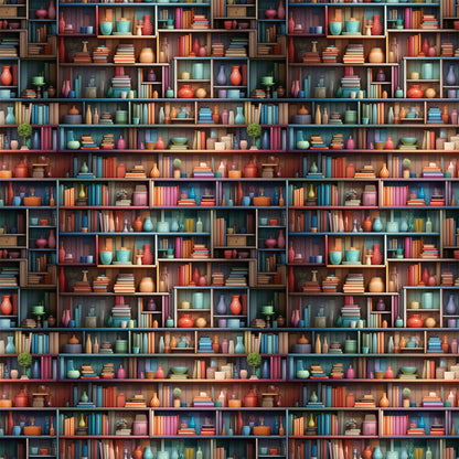 Bookshelf Pattern 3 Quilting Cotton Fabric