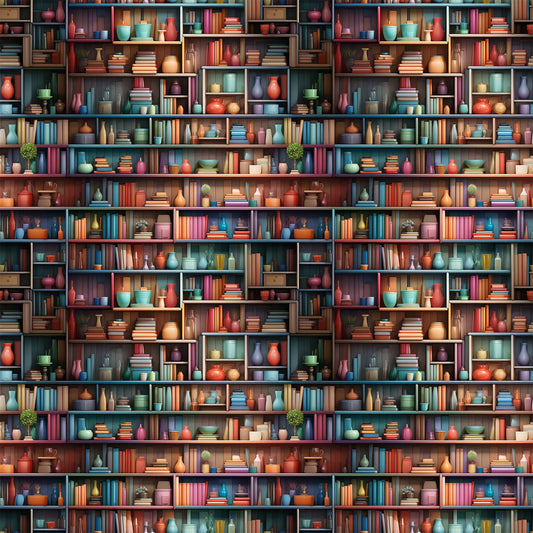 Bookshelf Pattern 3 Quilting Cotton Fabric