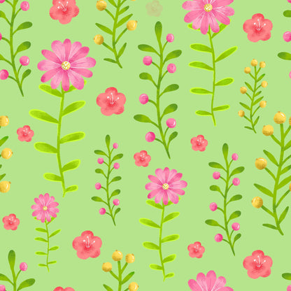 Berry Blossom Meadow Pattern 3 Minky Fabric