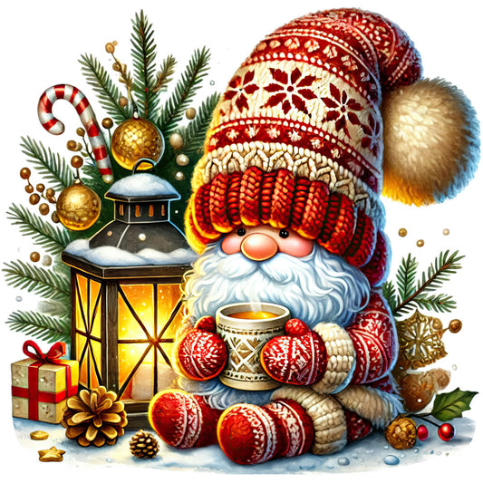 Cozy Christmas Gnomes Fabric Panel 10