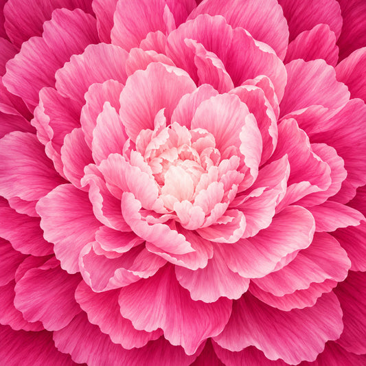 hot pink, bright pink, fuchsia, coral pink, rose pink, blush pink, peony, floral, flower, botanical, nature, elegant, romantic, traditional, garden, spring, summer, peony flower, layered petals, full bloom, delicate, feminine, vintage, classic, timeless, home decor, quilt panel, table runner, wall hanging