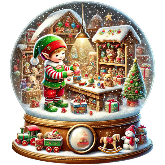 Christmas Snow Globes Fabric Panel 46