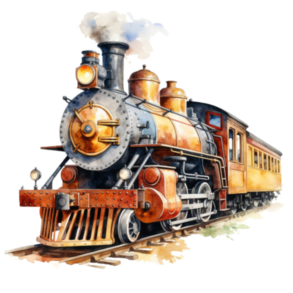 Steam Engine Train Fabric Panel 13