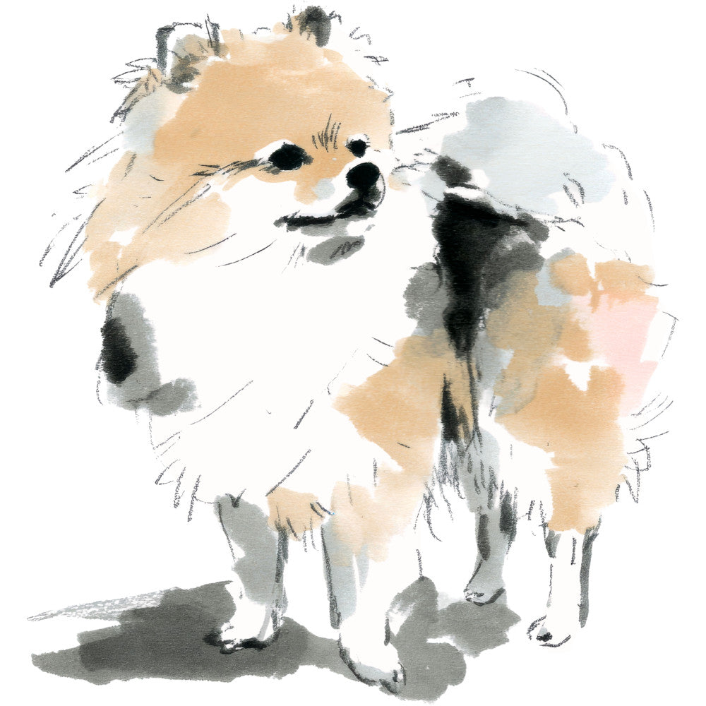 Handdrawn Doodle Dog Fabric Panel 16