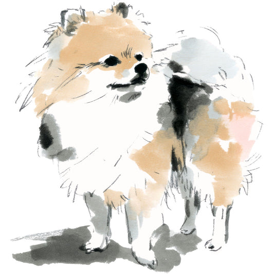 Handdrawn Doodle Dog Fabric Panel 16