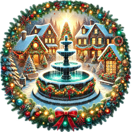 Christmas Villages Fabric Panel 15