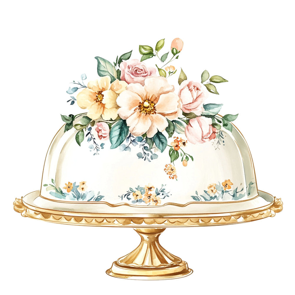 floral, cake, wedding, elegant, vintage, romantic, botanical, roses, peonies, gold, cream, blush pink, dusty rose, soft peach, sage green, blue-green, delicate flowers, tiered cake, cake topper, celebration, bridal, garden, spring, summer, whimsical, traditional, feminine, ornate, decorative cake design, floral arrangement