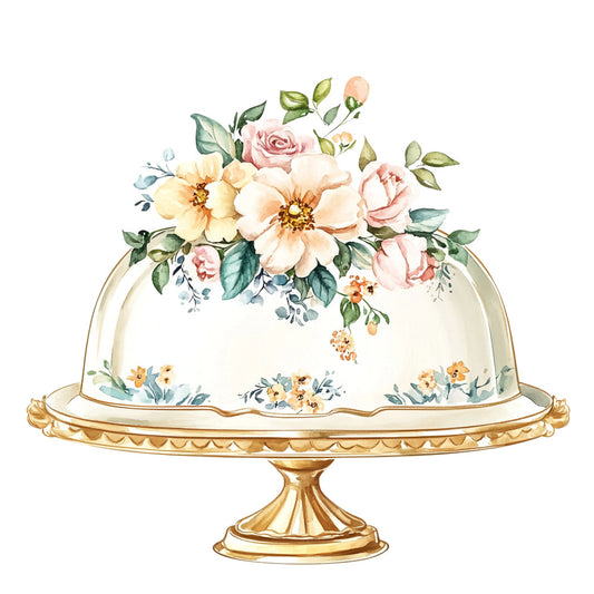 floral, cake, wedding, elegant, vintage, romantic, botanical, roses, peonies, gold, cream, blush pink, dusty rose, soft peach, sage green, blue-green, delicate flowers, tiered cake, cake topper, celebration, bridal, garden, spring, summer, whimsical, traditional, feminine, ornate, decorative cake design, floral arrangement