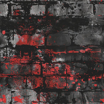 Red and Black Grunge Pattern 6 Quilting Cotton Fabric