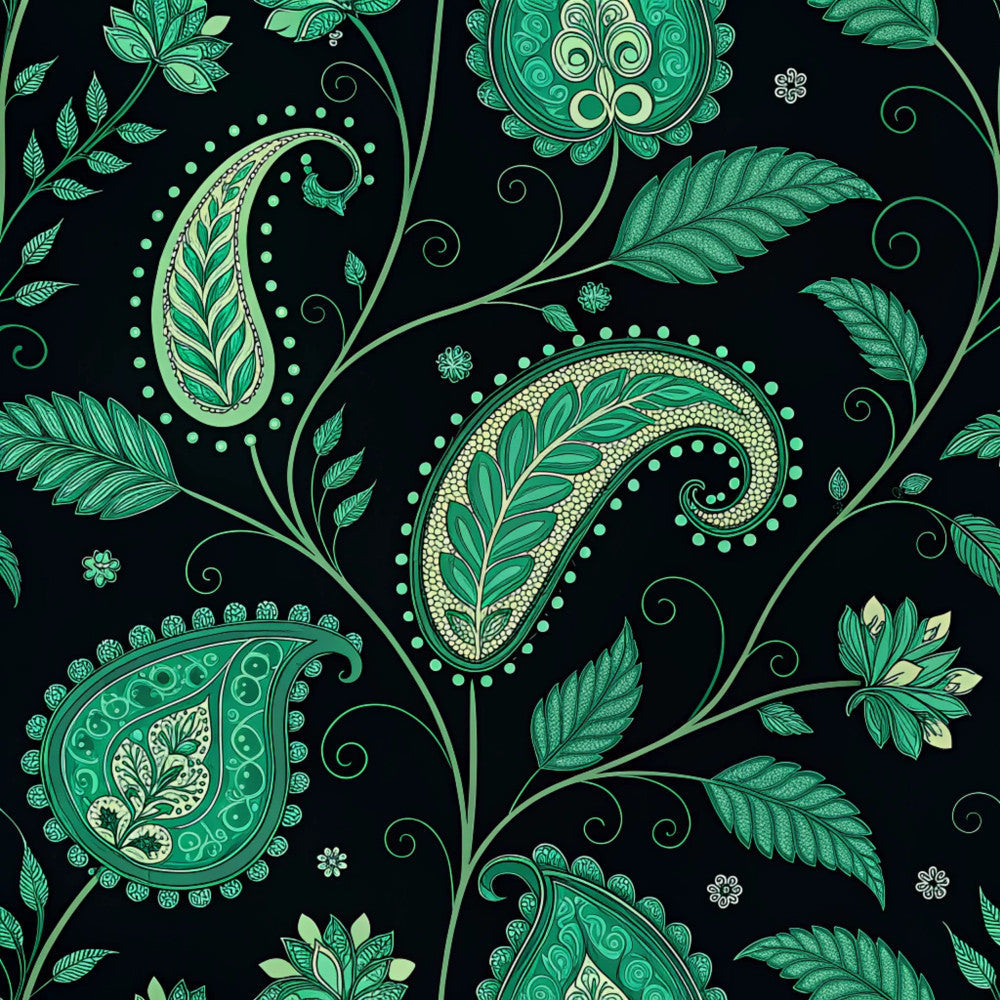 Midnight Paisley Garden Pattern 9 Minky Fabric