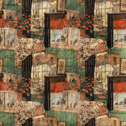 Postmarked Parlor Pattern 3 Minky Fabric