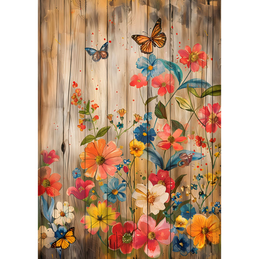 Rustic Butterfly Wall Art Fabric Panel 3