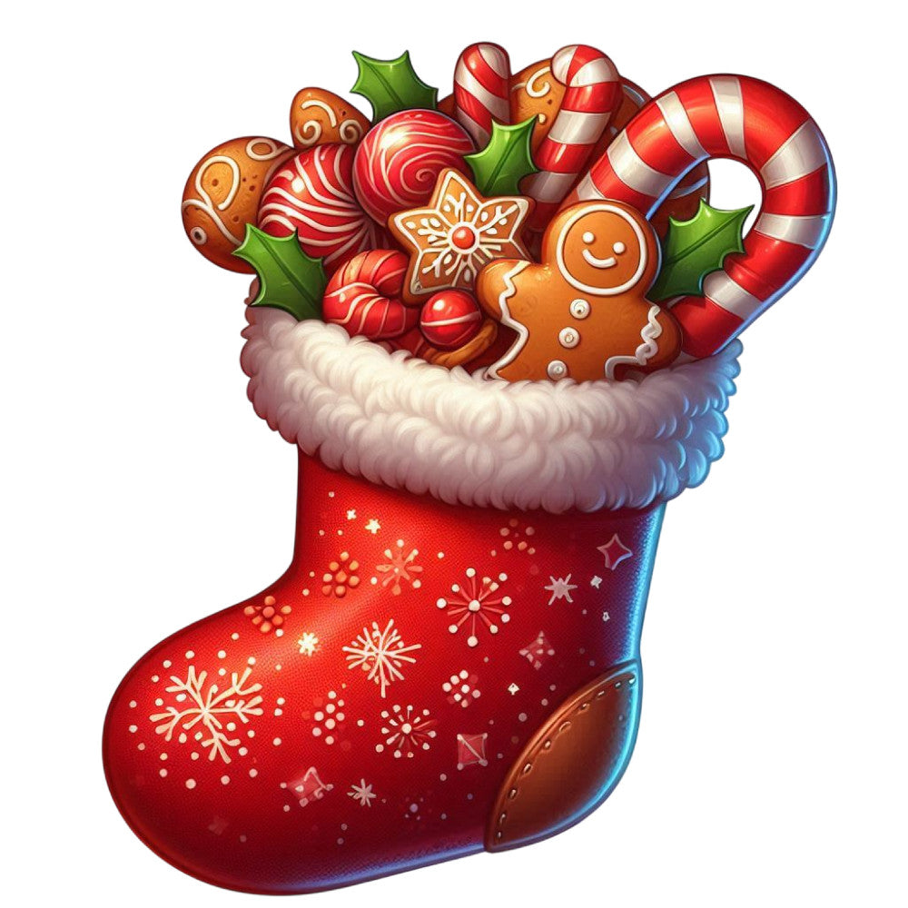 Cartoon Christmas Stockings Fabric Panel 18