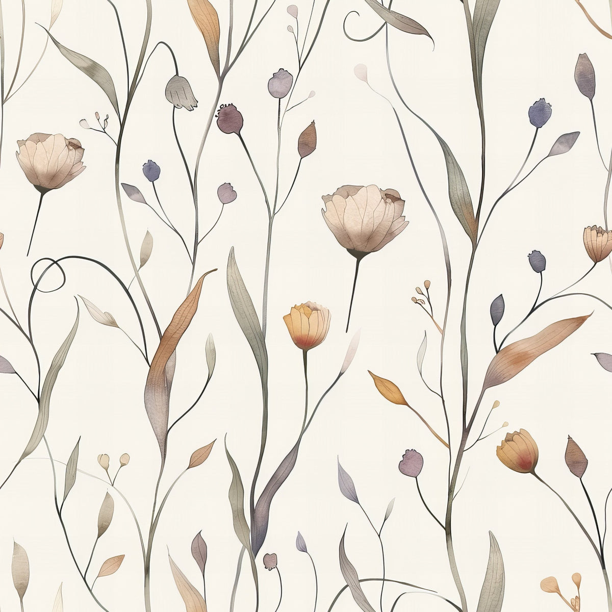 Whispering Stems Pattern 2 Minky Fabric