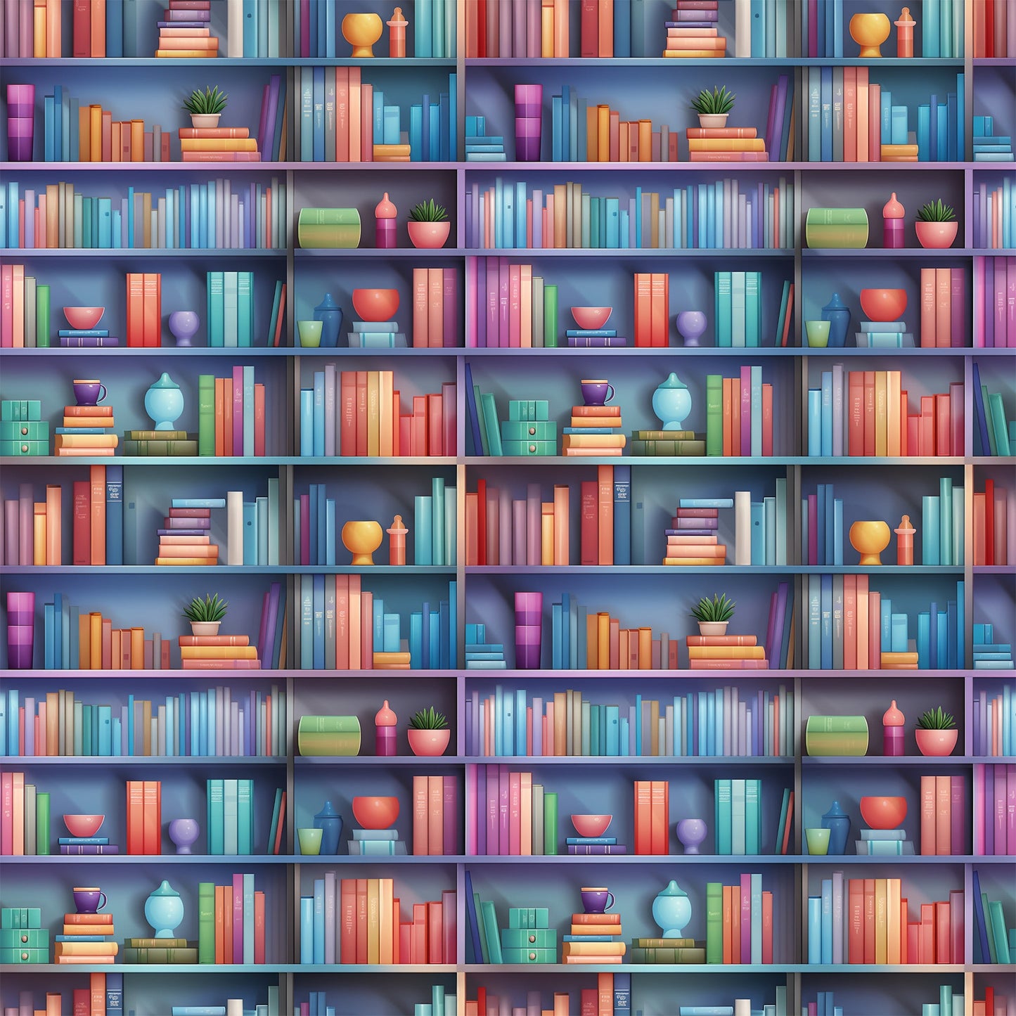 Bookshelf Pattern 4 Quilting Cotton Fabric